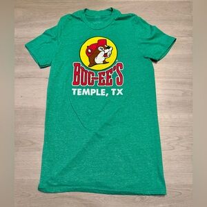 BUC-EE’S Temple Texas Beaver Short Sleeve T Shirt Size Small Green Retro